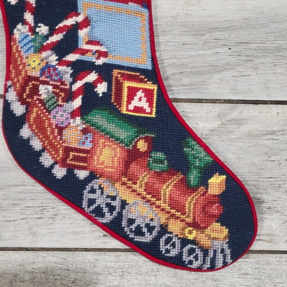 Christmas stocking needlepoint Drum Train Jack n box personalized - Picture 2 of 9